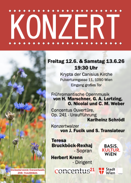 Frühromantische Opernmusik Samstag 13. 6.