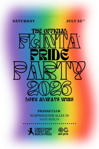 THE OFFICIAL FLINTA* PRIDE PARTY 2026