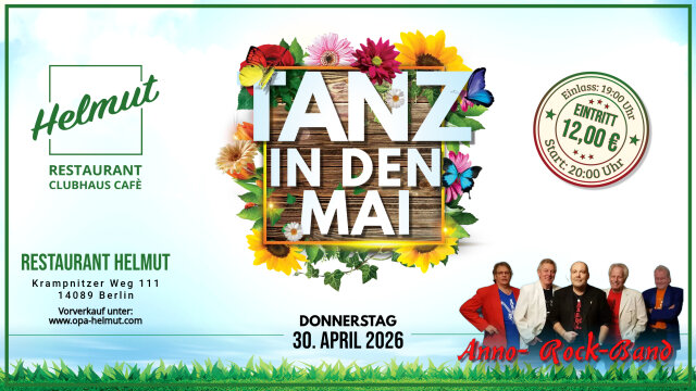 Tanz in den Mai 2026 im Restaurant Helmut