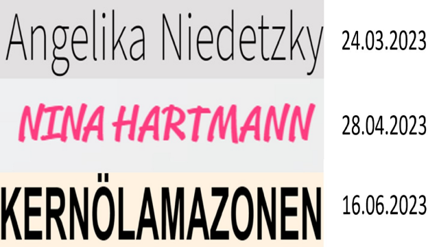 3 Abo Angelika Niedezky / Nina Hartmann / Die Kernölamazonen