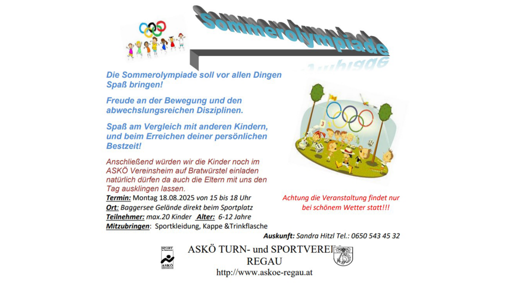 Sommerolympiade, 6 – 12 Jahre