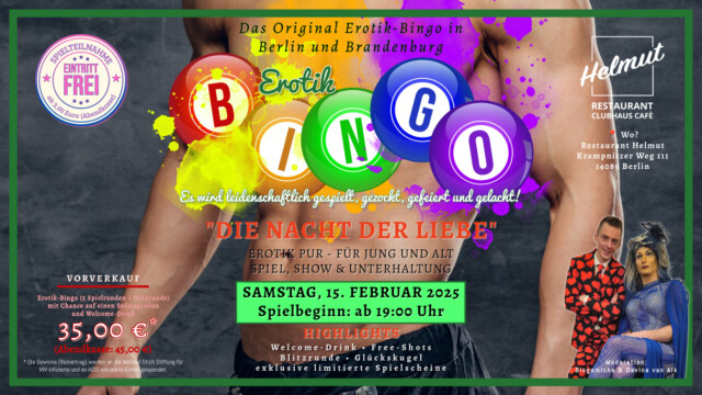 Erotik-Bingo-Abend im Restaurant Helmut mit Bingomicha