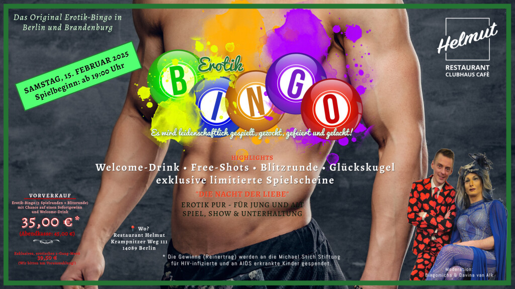 Erotik-Bingo-Abend im Restaurant Helmut mit Bingomicha