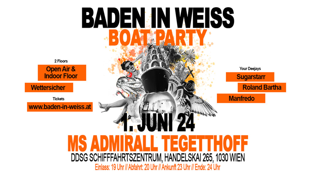 BADEN IN WEISS – Boat Party Vienna