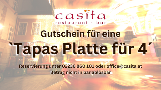 Gutschein für eine `Tapas Platte für 4´