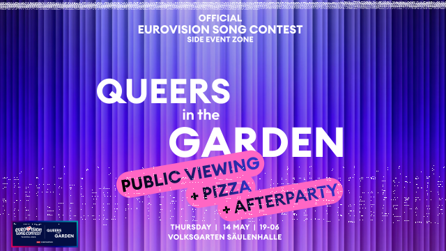 Queers in the Garden – 2. Semi-Final Public Viewing + Pizza