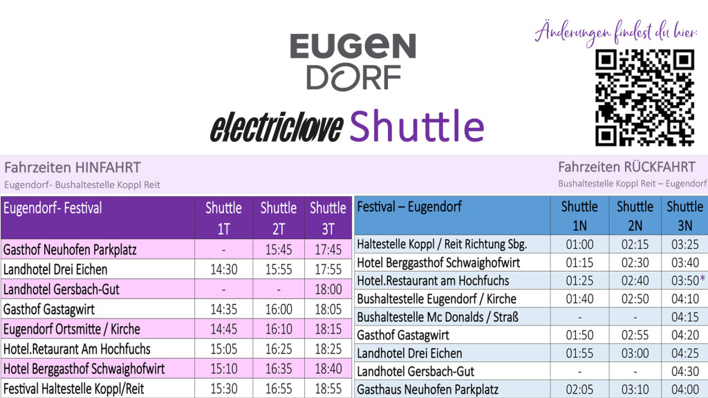 Eugendorfer ELF-Shuttle RÜCKFAHRT Shuttle 2N / 11.7.2026