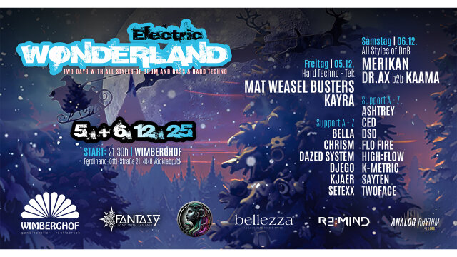 ELECTRIC WONDERLAND „Freitag“  HARDTECHNO & TEK  @ Wimberghof Vöcklabruck