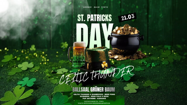 ☘️St. Patrick`s Day Party im Ballsaal Grüner Baum ☘️