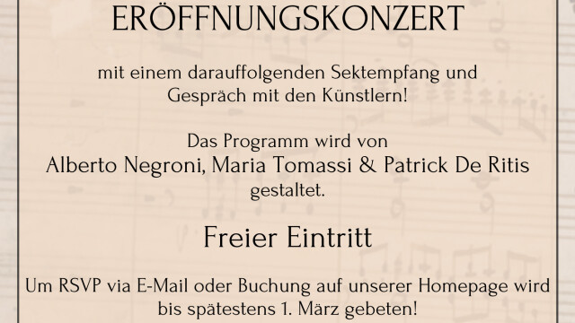 GRATIS ERÖFFNUNGSMATINÉE SAISON 2024 Konzertzyklus Moment Musical